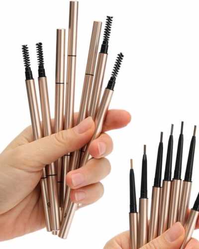 7 Color Double Head with Brush Eyebrow Pencil Does Not Smudge Waterproof Eyebrow Pencil Makeup Beauty Tool Logo