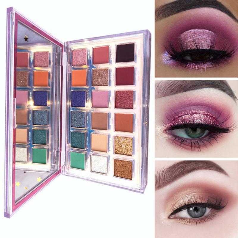 New 18 Colors Shiny Eyeshadow Palette Earth Eye Shadow Waterproof Long Lasting Eye Professional Makeup Cosmetic