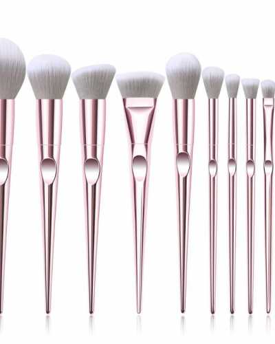 Pink Makeup Brush Set Eyeshadow Eyeliner Lip Cosmetic Face Eye Shadow Eyeliner Powder Brush Makeup Beauty Tool 10pcs