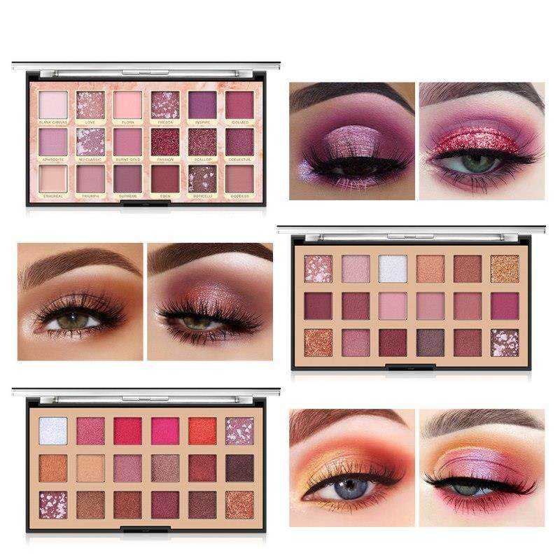 Shimmer Matte Eyeshadow Makeup Palette 18 Colors Chrome Pigmented Nude Pressed Eyes Shadow Long Lasting Cosmetics