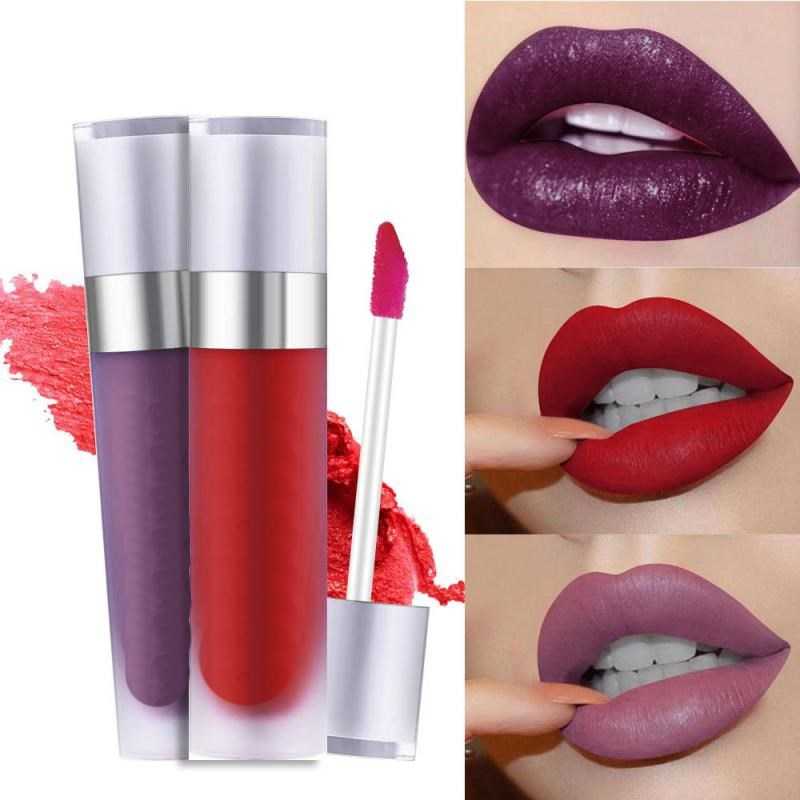 Multi colors Liquid Lipstick Long Lasting Moisturizing Hydrating Lip Gloss Nutritious Waterproof Non stick Cup Lip Makeup TSLM1