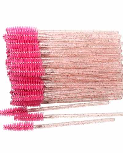 50 Pcs Disposable Crystal Eyelash brush Mascara Wands Applicator Diamond Eye Lash brushes  Eyelash Extension women Makeup tools