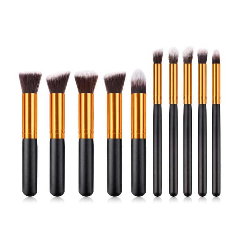 10pcs Eyeliner Makeup Brush Set Eyeshadow Classic Foundation Powder Blush Concealer Eye Cosmetic Face Beauty Tool