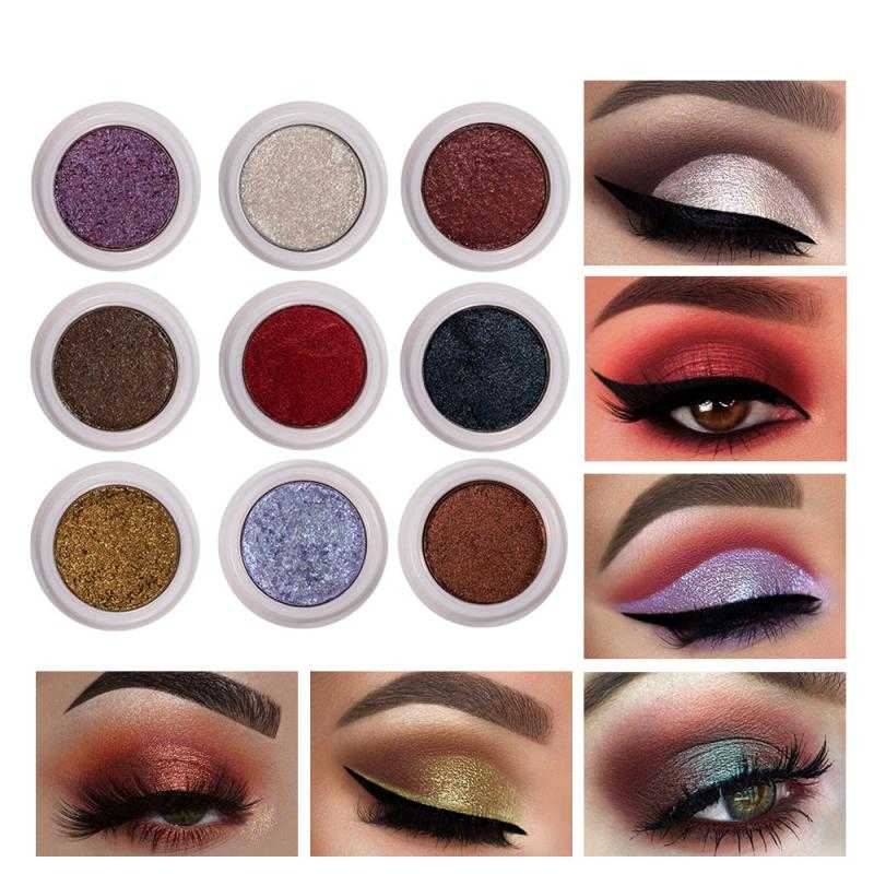 12Colors Pigment Glitter Eyeshadow Long Lasting Single Fingertip Eye Shadow New Trend Color Metallic Eye Makeup Waterproof