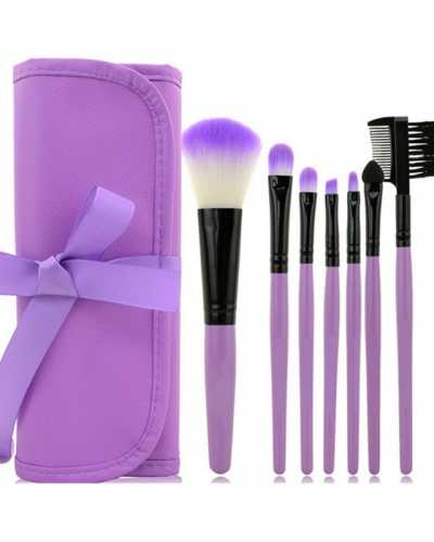 7 Pcs Professional Makeup Brushes Set Toiletry Kit Cosmetic Foundation Brushes Make Up Kit Tools With Case