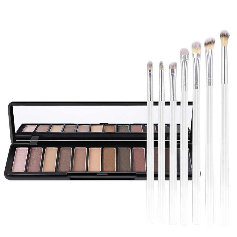12 Colors Nude Eyeshadow Makeup Palette Shimmer Matte Pigmented Natural Eye Shadow Pallet Kit with 7 PCS Brush