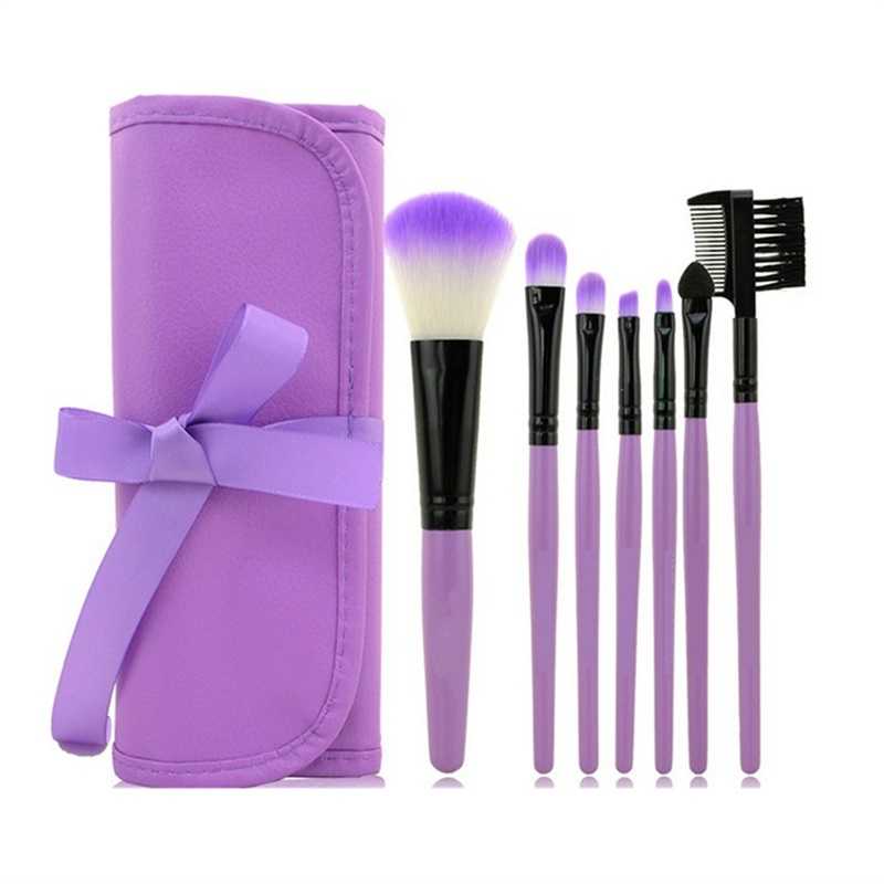 7 Pcs Professional Makeup Brushes Set Toiletry Kit Cosmetic Foundation Brushes Make Up Kit Tools With Case