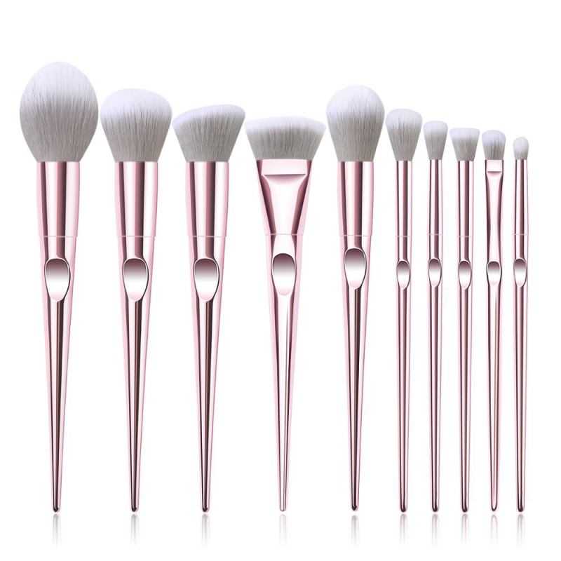 Pink Makeup Brush Set Eyeshadow Eyeliner Lip Cosmetic Face Eye Shadow Eyeliner Powder Brush Makeup Beauty Tool 10pcs