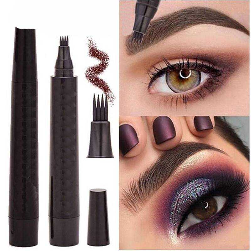 5Colors Long Lasting Brown Liquid Eyebrow Pen Waterproof 4 Fork Tip Eyebrow Tattoo Pencil Women Eye Cosmetic Beauty Makeup TSLM1