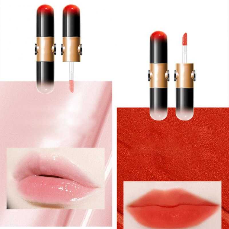 Double headed Lip Glaze Long Lasting Moisturizing Easy To Color Rotating Lip Tint Cream Makeup Cosmetic TSLM1
