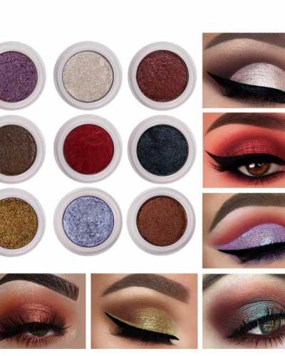 12Colors Pigment Glitter Eyeshadow Long Lasting Single Fingertip Eye Shadow New Trend Color Metallic Eye Makeup Waterproof