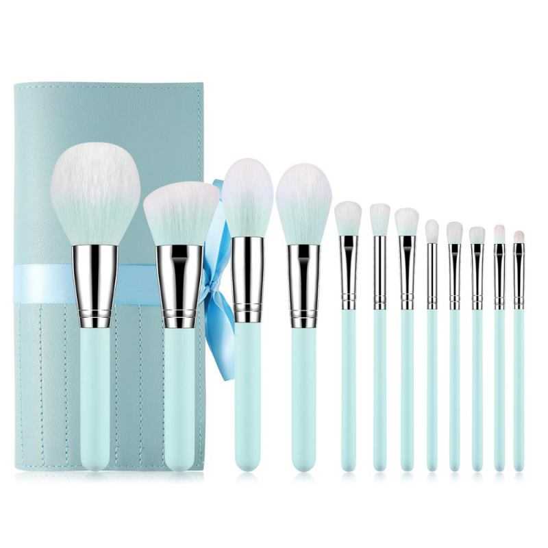 12pcs Makeup Brushes Set Face Green Make Up Brush Cosmetic Tools Eye Brush Beauty Essential Set