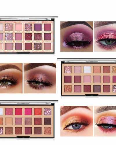 Shimmer Matte Eyeshadow Makeup Palette 18 Colors Chrome Pigmented Nude Pressed Eyes Shadow Long Lasting Cosmetics