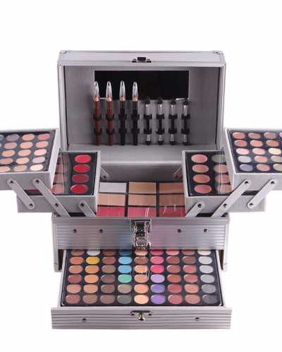 Professional Makeup Set Piano Aluminum Box Eeyeshadow Palette Powder Lip Gloss Blush Multifunctional Cosmetic Tool