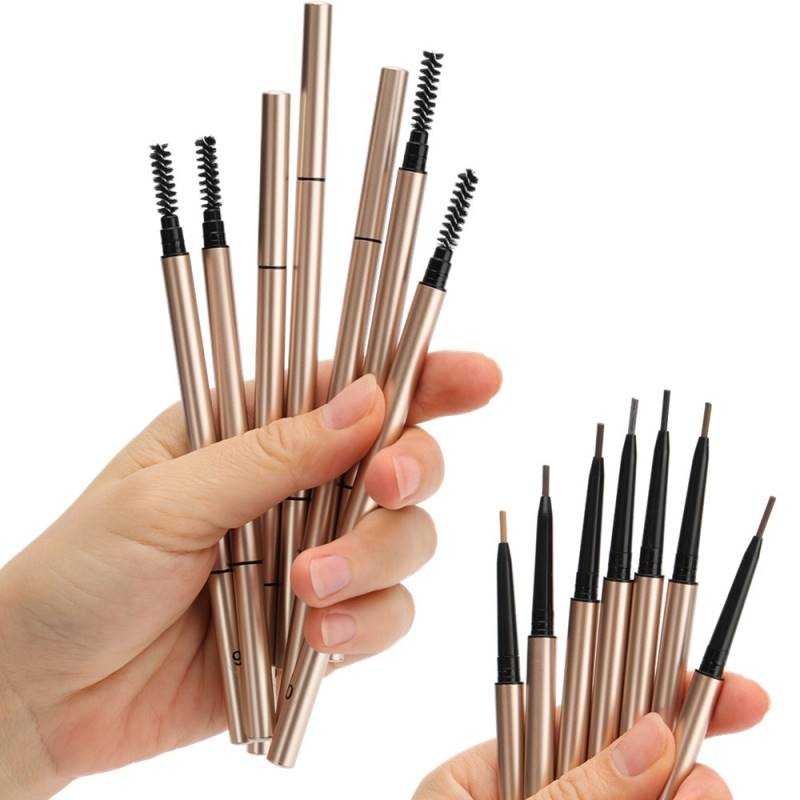 7 Color Double Head with Brush Eyebrow Pencil Does Not Smudge Waterproof Eyebrow Pencil Makeup Beauty Tool Logo