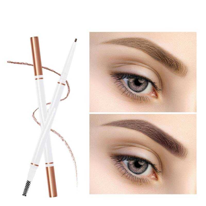 1pcs Dual use Eyebrow Pencil With Brush Precision Brow Pencil Ultra Fine Long Lasting Cosmetic Makeup Tools For Women Girl Ma