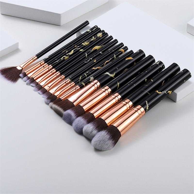 5 8 10 15pcs Marble Makeup Brushes Set Eye Shadow Foundation Powder Edge Control Brush Make Up Brush Maquiagem Cosmetic Beauty