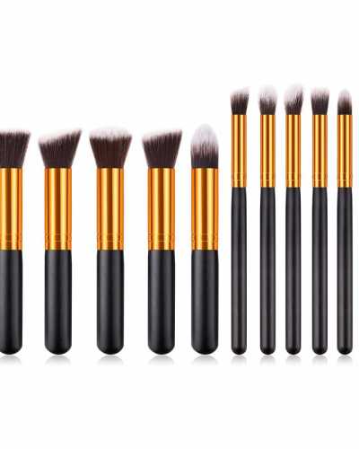 10pcs Eyeliner Makeup Brush Set Eyeshadow Classic Foundation Powder Blush Concealer Eye Cosmetic Face Beauty Tool